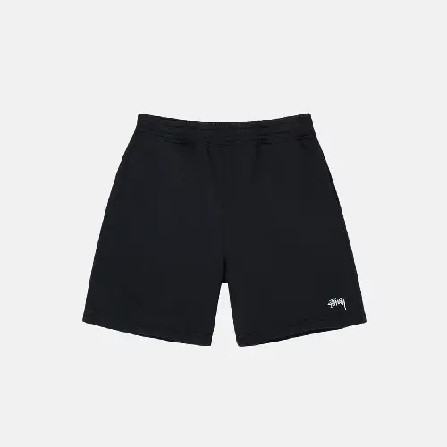 Get Black Stussy Basic Stock Logo Sweat Short At Low Price